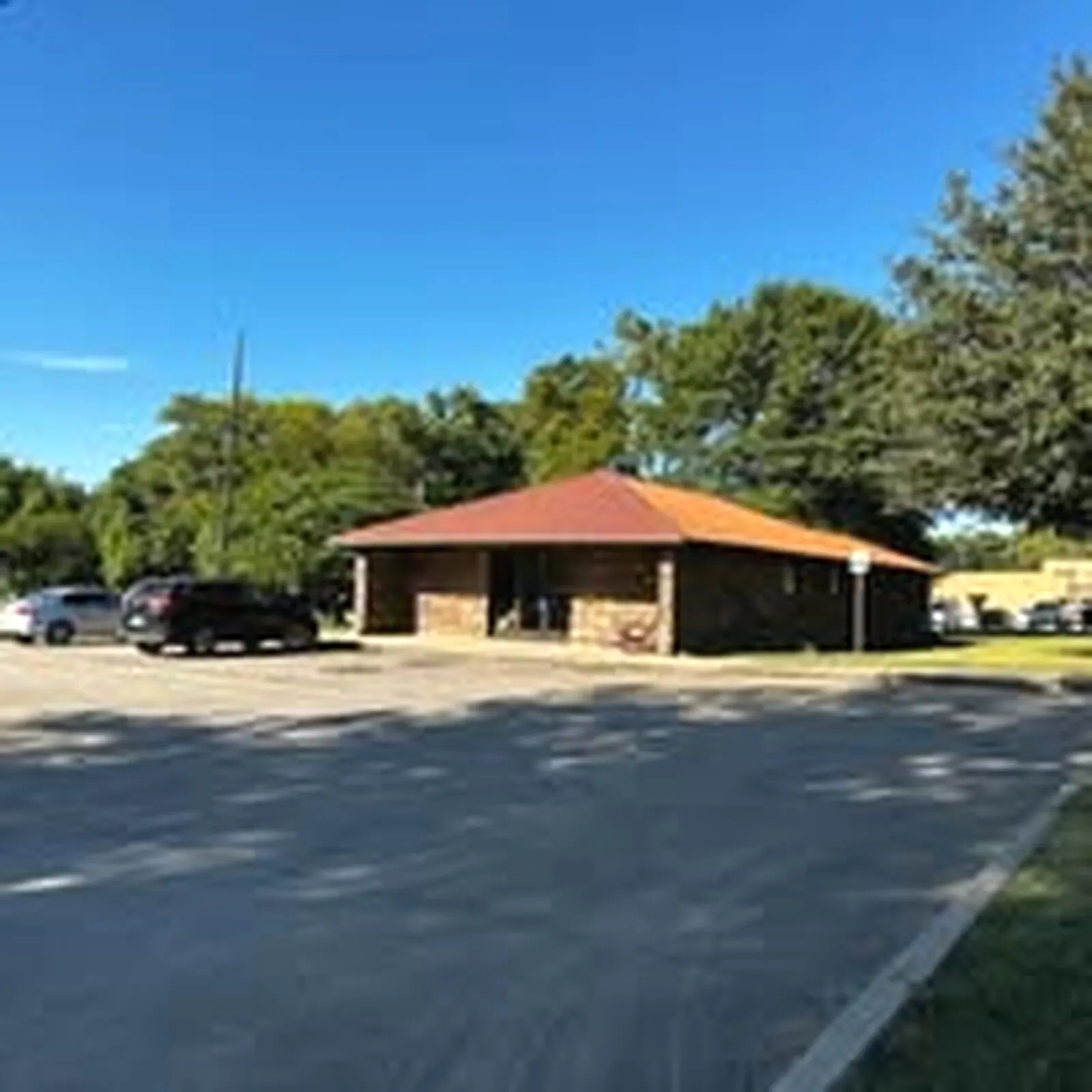 Private parking lot beside an event venue.